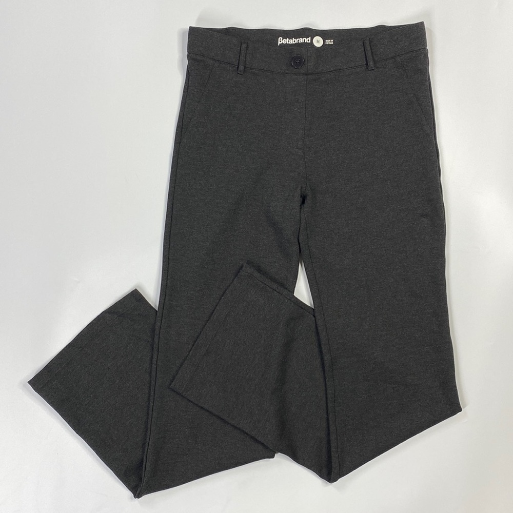 Betabrand Dark Gray Straight Leg Yoga Pants W0104-CH Size Medium